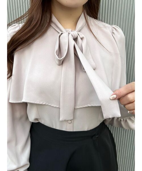 EATME（イートミー）の「ボウタイブラウス（シャツ/ブラウス・レディース・グリーン/オフホワイト/ピンク/ブラック・FREE）」の13枚目の写真