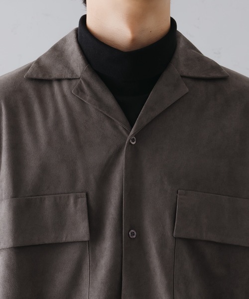 セール】フェイクスエードオープンカラーシャツ（シャツ/ブラウス