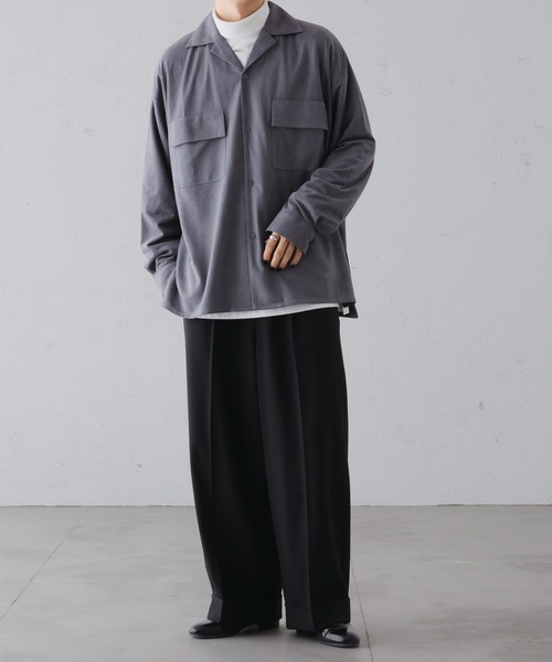 セール】フェイクスエードオープンカラーシャツ（シャツ/ブラウス