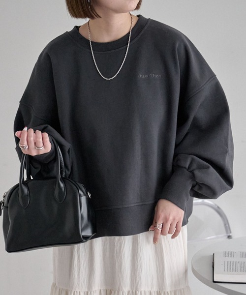 DISCOAT（ディスコート）の「裏起毛バックフォトプリントスウエット（スウェット・レディース・ライトベージュ/オフホワイト/チャコールグレー・FREE）」の2枚目の写真