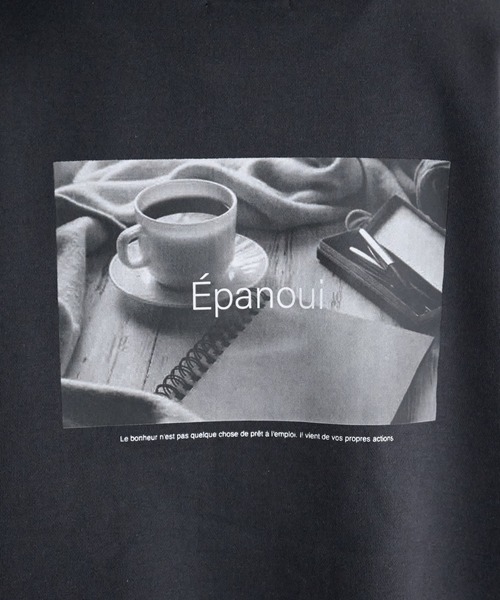 DISCOAT（ディスコート）の「裏起毛バックフォトプリントスウエット（スウェット・レディース・ライトベージュ/オフホワイト/チャコールグレー・FREE）」の6枚目の写真