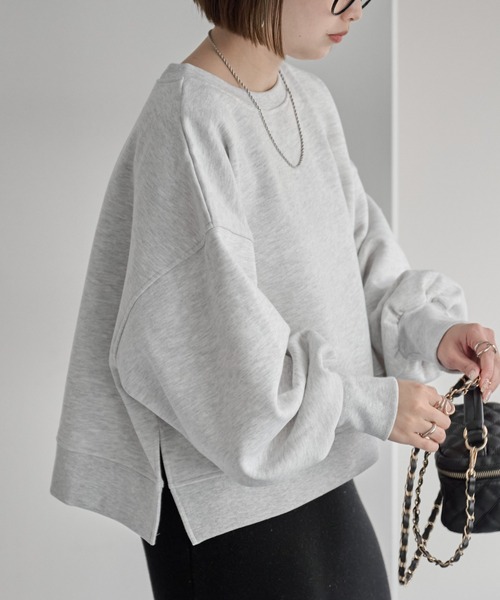 DISCOAT（ディスコート）の「裏起毛バックフォトプリントスウエット（スウェット・レディース・ライトベージュ/オフホワイト/チャコールグレー・FREE）」の7枚目の写真