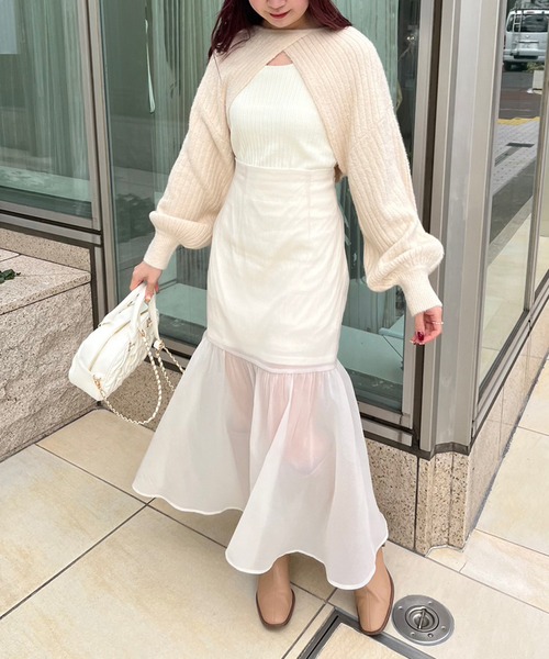 one after another NICE CLAUP(ワンアフターアナザーナイスクラップ)の「マルチWAYフェザーニット2枚セット 2023SS(ニット/セーター・レディース・グレー/アイボリー/モカ・FREE)」の15枚目の写真