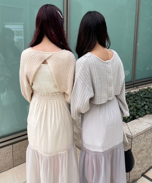 one after another NICE CLAUP(ワンアフターアナザーナイスクラップ)の「マルチWAYフェザーニット2枚セット 2023SS(ニット/セーター・レディース・グレー/アイボリー/モカ・FREE)」の10枚目の写真