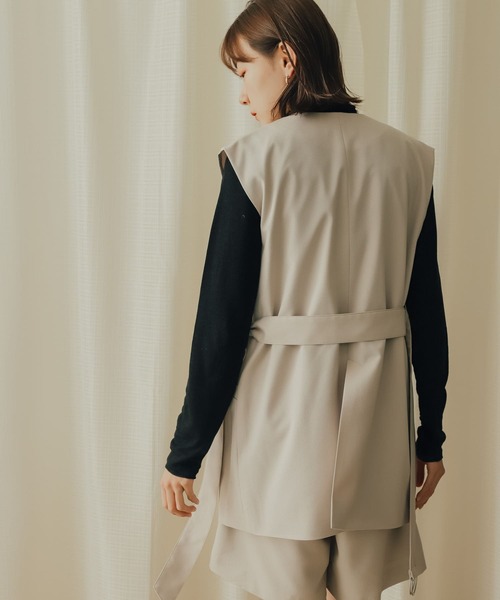 SENSE OF PLACE by URBAN RESEARCH（センスオブプレイスバイアーバンリサーチ）の「ベルトツキノーカラージレ（ベスト・レディース・ライトベージュ/ブラック/モカ・ONE）」の7枚目の写真