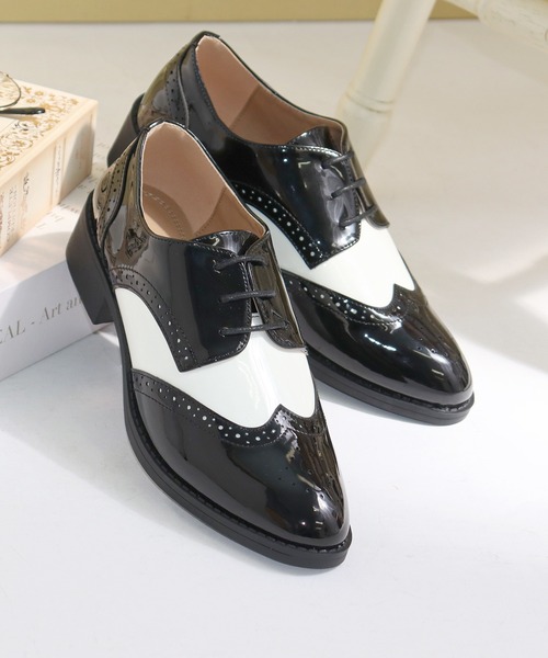 LibertyDoll（リバティードール）の「軽量 マニッシュ レースアップシューズ（ドレスシューズ・レディース・ブラック系その他2/ワイン系1/ブラック×ホワイト/ブラック系その他/ブラック系2/ブラウン系/ブラック系1/ベージュ系/ベージュ/アイボリー系/ピンク/ベージュ系その他2/ブラウン系1/ワイン/アイボリー/ブラウン/ブラック系4/ブラック系3/ブラック/ブラウン系その他/ネイビー/シルバー・37/40/39/35/36/38）」の3枚目の写真