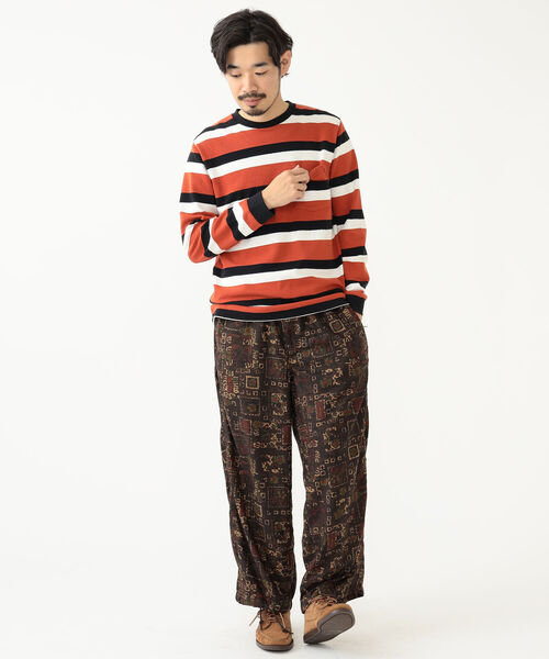 BEAMS PLUS（ビームスプラス）の「BEAMS PLUS / インレーストライプ ポケット Tシャツ（Tシャツ/カットソー・メンズ・ブラック/ブラウン/オレンジ・SMALL/MEDIUM/LARGE/X-LARGE）」の4枚目の写真