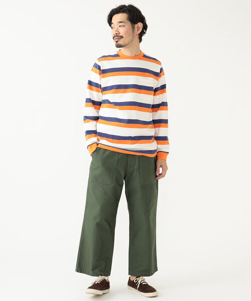 BEAMS PLUS（ビームスプラス）の「BEAMS PLUS / インレーストライプ ポケット Tシャツ（Tシャツ/カットソー・メンズ・ブラック/ブラウン/オレンジ・SMALL/MEDIUM/LARGE/X-LARGE）」の15枚目の写真