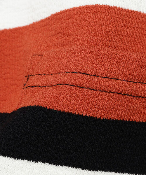 BEAMS PLUS（ビームスプラス）の「BEAMS PLUS / インレーストライプ ポケット Tシャツ（Tシャツ/カットソー・メンズ・ブラック/ブラウン/オレンジ・SMALL/MEDIUM/LARGE/X-LARGE）」の6枚目の写真