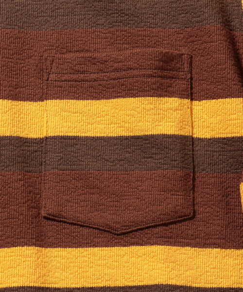 BEAMS PLUS（ビームスプラス）の「BEAMS PLUS / インレーストライプ ポケット Tシャツ（Tシャツ/カットソー・メンズ・ブラック/ブラウン/オレンジ・SMALL/MEDIUM/LARGE/X-LARGE）」の13枚目の写真