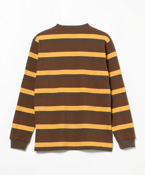 BEAMS PLUS（ビームスプラス）の「BEAMS PLUS / インレーストライプ ポケット Tシャツ（Tシャツ/カットソー・メンズ・ブラック/ブラウン/オレンジ・SMALL/MEDIUM/LARGE/X-LARGE）」の7枚目の写真