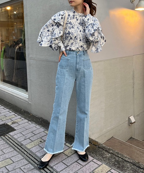 one after another NICE CLAUP(ワンアフターアナザーナイスクラップ)の「【サイズ展開あり】美脚パンツ 2023SS(デニムパンツ・レディース・ライトブルー/ピンク/アイボリー/ブルー・SMALL/MEDIUM)」の15枚目の写真