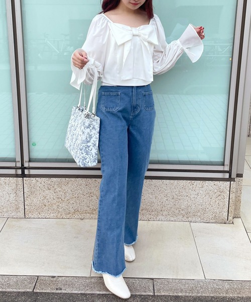 one after another NICE CLAUP(ワンアフターアナザーナイスクラップ)の「【サイズ展開あり】美脚パンツ 2023SS(デニムパンツ・レディース・ライトブルー/ピンク/アイボリー/ブルー・SMALL/MEDIUM)」の14枚目の写真