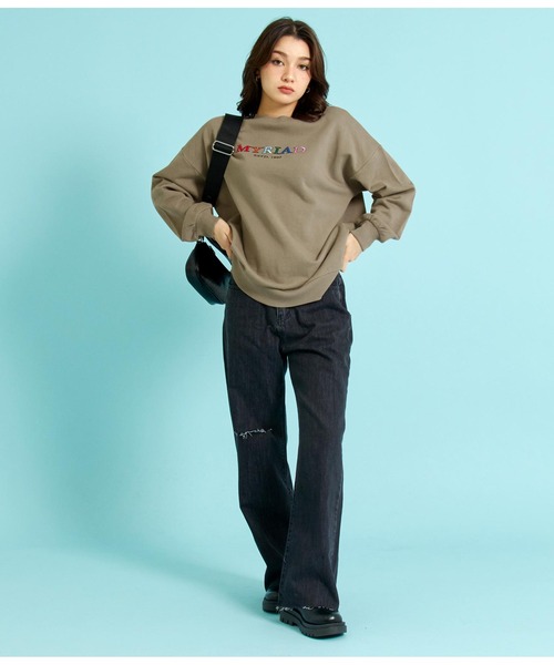 ANAP（アナップ）の「カラフル刺繍トレーナー（スウェット・レディース・ライトグレー/ベージュ/ブラック・FREE）」の7枚目の写真