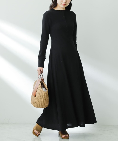 SENSE OF PLACE by URBAN RESEARCH（センスオブプレイスバイアーバンリサーチ）の「2WAYフレアロングカットワンピース（ワンピース・レディース・アイボリー/ブラック/グレー・ONE/S）」の3枚目の写真