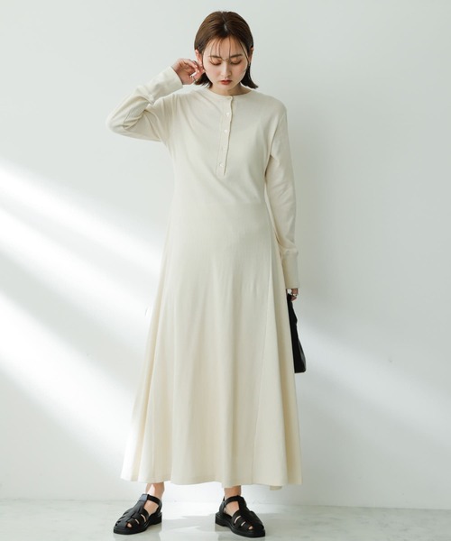 SENSE OF PLACE by URBAN RESEARCH（センスオブプレイスバイアーバンリサーチ）の「2WAYフレアロングカットワンピース（ワンピース・レディース・アイボリー/ブラック/グレー・ONE/S）」の6枚目の写真