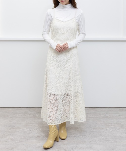 clear（クリア）の「レースキャミワンピース（ワンピース・レディース・ブルー/アイボリー/グリーン・F）」の2枚目の写真