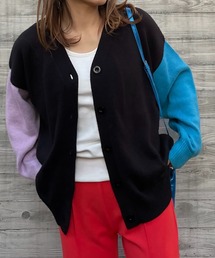 mi via loca | ロゴアップリケ春ニットカーディガン(カーディガン/ボレロ)