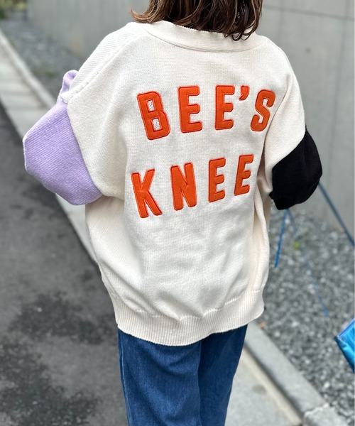 mi via loca（ミヴィアロカ）の「バックロゴアップリケ ニットカーディガン（カーディガン/ボレロ・レディース・オフホワイト/ブラック/ラベンダー/ブラック×ホワイト・FREE）」の19枚目の写真