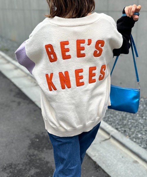 mi via loca（ミヴィアロカ）の「バックロゴアップリケ ニットカーディガン（カーディガン/ボレロ・レディース・オフホワイト/ブラック/ラベンダー/ブラック×ホワイト・FREE）」の20枚目の写真