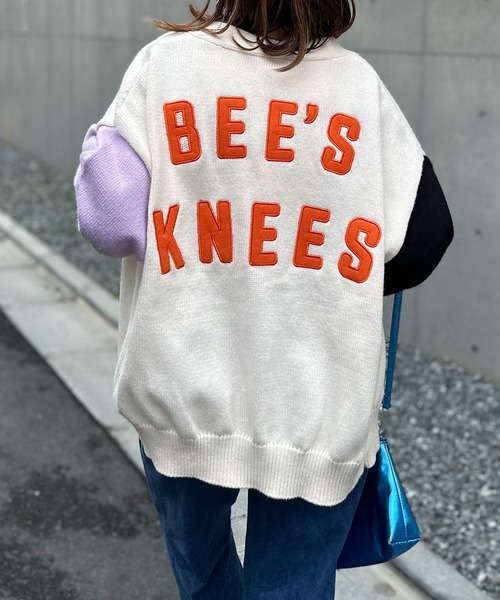 mi via loca（ミヴィアロカ）の「バックロゴアップリケ ニットカーディガン（カーディガン/ボレロ・レディース・オフホワイト/ブラック/ラベンダー/ブラック×ホワイト・FREE）」の14枚目の写真