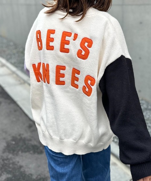 mi via loca（ミヴィアロカ）の「バックロゴアップリケ ニットカーディガン（カーディガン/ボレロ・レディース・オフホワイト/ブラック/ラベンダー/ブラック×ホワイト・FREE）」の12枚目の写真