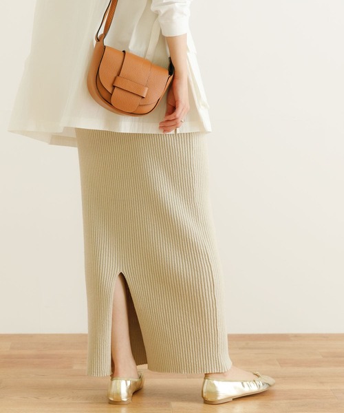 URBAN RESEARCH（アーバンリサーチ）の「シルクネップリブニットスカート（スカート・レディース・ベージュ/ブラック・FREE）」の16枚目の写真