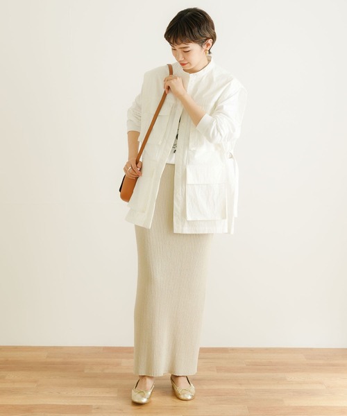 URBAN RESEARCH（アーバンリサーチ）の「シルクネップリブニットスカート（スカート・レディース・ベージュ/ブラック・FREE）」の20枚目の写真