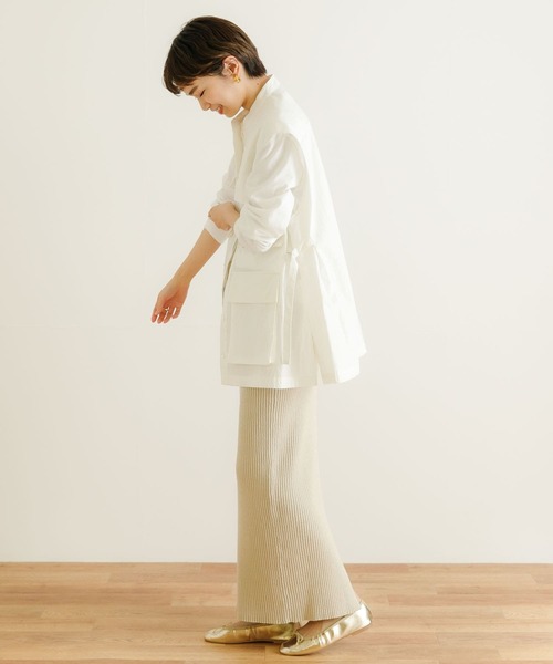 URBAN RESEARCH（アーバンリサーチ）の「シルクネップリブニットスカート（スカート・レディース・ベージュ/ブラック・FREE）」の21枚目の写真