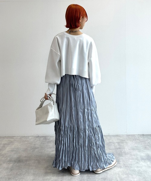 w closet（ダブルクローゼット）の「クロップドカーディガン（カーディガン/ボレロ・レディース・ピンク系/イエロー/グリーン/ブラック/オフホワイト・FREE）」の6枚目の写真