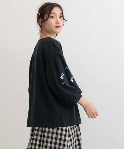 プードゥドゥ POU DOU DOU ポイント刺繍オーバーサイズシャツ （ブラック） SUMMER SALE】ポイント刺繍オーバーサイズシャツ | COO ONLINE