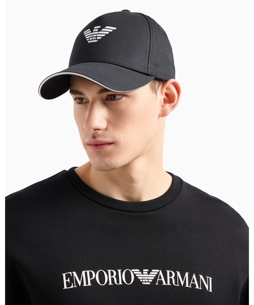 EMPORIO ARMANI(エンポリオアルマーニ)の「【エンポリオ アルマーニ】ベースボールキャップ イーグルプリント(キャップ・メンズ・ブラック・FREE)」の4枚目の写真