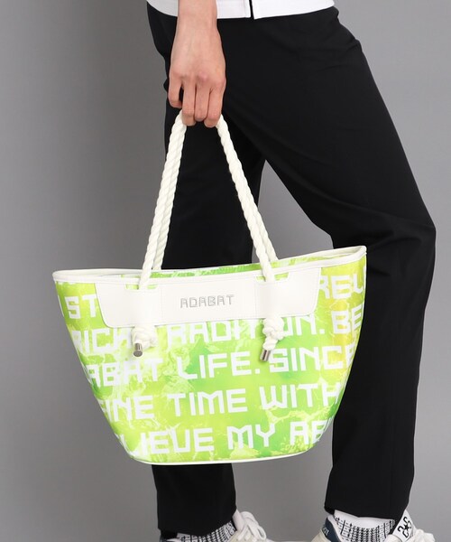 adabat（アダバット）の「◆ロープハンドル ロゴデザイン カートバッグ（トートバッグ・レディース・ライトグリーン系/ブルー系5・00）」の12枚目の写真