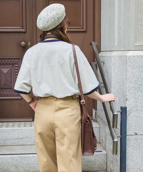 MONO-MART LADY'S（モノマートレディース）の「アニマルワンポイント刺繍リンガーTシャツ（Tシャツ/カットソー・レディース・ワイン/グリーン/チャコールグレー/ネイビー/ブラック・FREE）」の18枚目の写真