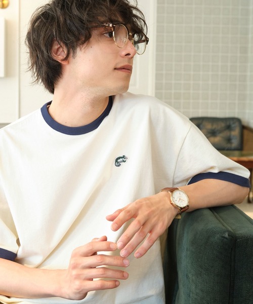 MONO-MART LADY'S（モノマートレディース）の「アニマルワンポイント刺繍リンガーTシャツ（Tシャツ/カットソー・レディース・ワイン/グリーン/チャコールグレー/ネイビー/ブラック・FREE）」の19枚目の写真