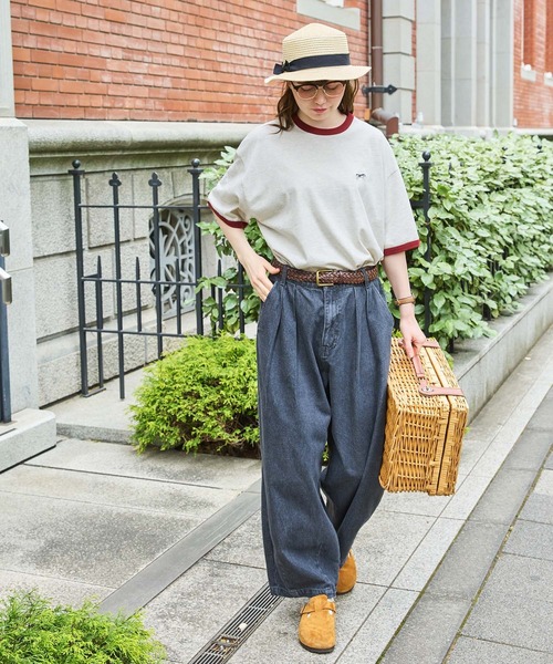 MONO-MART LADY'S（モノマートレディース）の「アニマルワンポイント刺繍リンガーTシャツ（Tシャツ/カットソー・レディース・ワイン/グリーン/チャコールグレー/ネイビー/ブラック・FREE）」の9枚目の写真