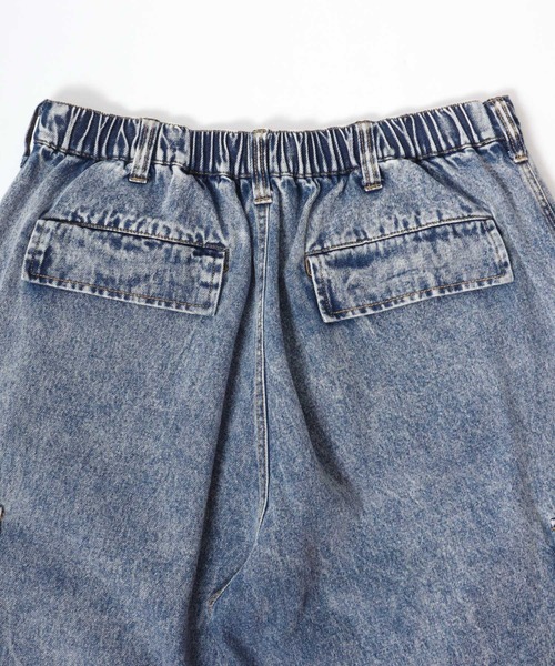 Salong hameu(サロン ハミュー)の「ケミカルウォッシュデニムワイドカーゴパンツ メンズ レディース ユニセックス(カーゴパンツ・メンズ・ブラック系その他/ケミカルウォッシュ・M/L)」の22枚目の写真
