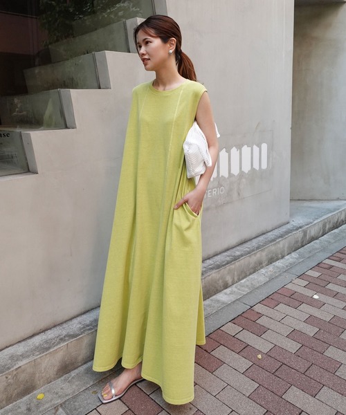 MARNI ノースリーブ切り替えワンピース 切り替えデザインノースリーブロングワンピース[品番