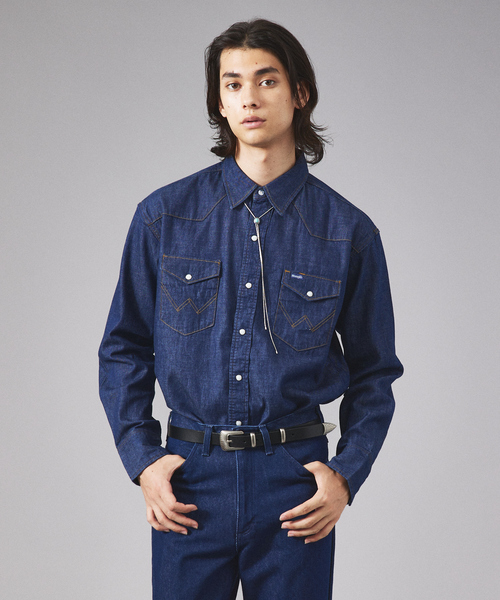 Wrangler（ラングラー）の「Wrangler/ラングラー / デニムシャツ / ウエスタンシャツ/ デニシャツ/127MW（シャツ/ブラウス・メンズ・ダークネイビー・LL/M/L）」の3枚目の写真
