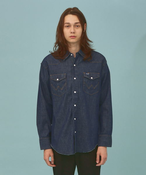 Wrangler（ラングラー）の「Wrangler/ラングラー / デニムシャツ / ウエスタンシャツ/ デニシャツ/127MW（シャツ/ブラウス・メンズ・ダークネイビー・LL/M/L）」の4枚目の写真