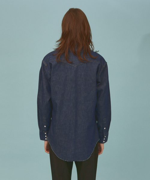 Wrangler（ラングラー）の「Wrangler/ラングラー / デニムシャツ / ウエスタンシャツ/ デニシャツ/127MW（シャツ/ブラウス・メンズ・ダークネイビー・LL/M/L）」の6枚目の写真