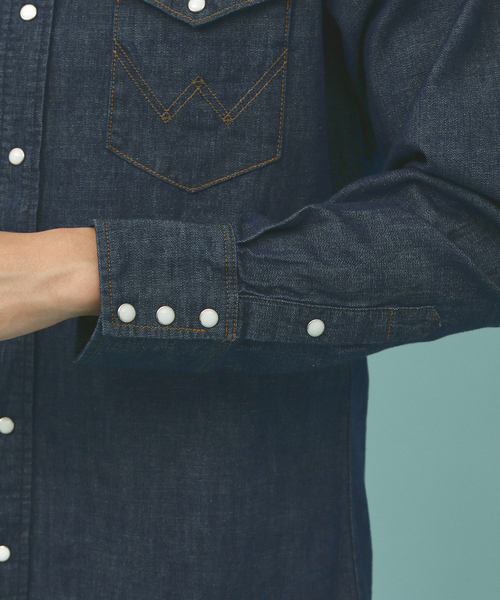 Wrangler（ラングラー）の「Wrangler/ラングラー / デニムシャツ / ウエスタンシャツ/ デニシャツ/127MW（シャツ/ブラウス・メンズ・ダークネイビー・LL/M/L）」の8枚目の写真