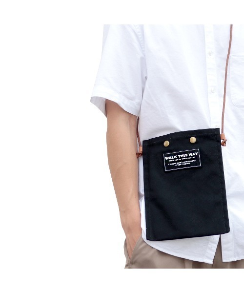 KAZZU SELECT(カッズセレクト)の「キャンバス 薄マチ サコッシュ(ショルダーバッグ・レディース・ベビーピンク/ミント/キナリ/ブラック・ONE SIZE)」の7枚目の写真