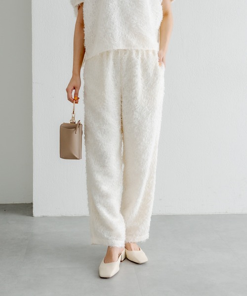 PUAL CE CIN（ピュアルセシン）の「ジャガードフリンジパンツ（その他パンツ・レディース・ナチュラル/ブラック・FREE）」の3枚目の写真