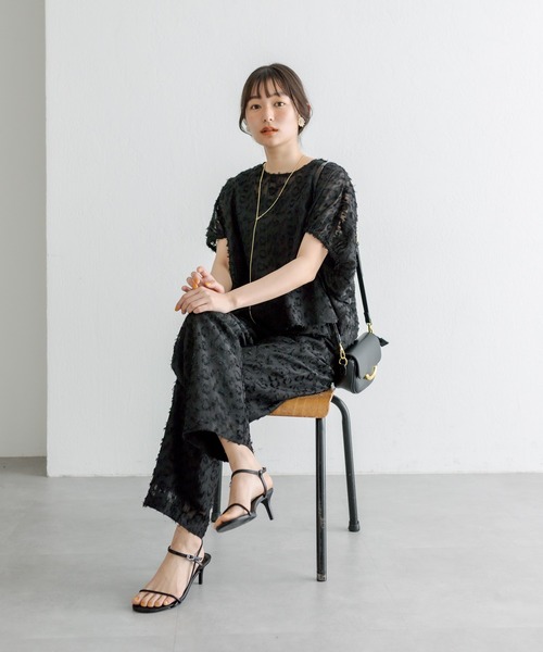 PUAL CE CIN（ピュアルセシン）の「ジャガードフリンジパンツ（その他パンツ・レディース・ナチュラル/ブラック・FREE）」の13枚目の写真