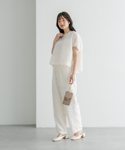 PUAL CE CIN（ピュアルセシン）の「ジャガードフリンジパンツ（その他パンツ・レディース・ナチュラル/ブラック・FREE）」の5枚目の写真
