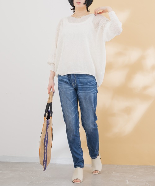 KATHARINE ROSS（キャサリンロス）の「【KATHARINE ROSS】TARANGO JUTE チェック/ストライプ（かごバッグ・レディース・ブラック/オレンジ/ライトブルー・MEDIUM）」の4枚目の写真