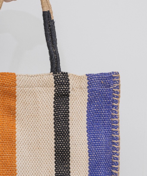 KATHARINE ROSS（キャサリンロス）の「【KATHARINE ROSS】TARANGO JUTE チェック/ストライプ（かごバッグ・レディース・ブラック/オレンジ/ライトブルー・MEDIUM）」の13枚目の写真