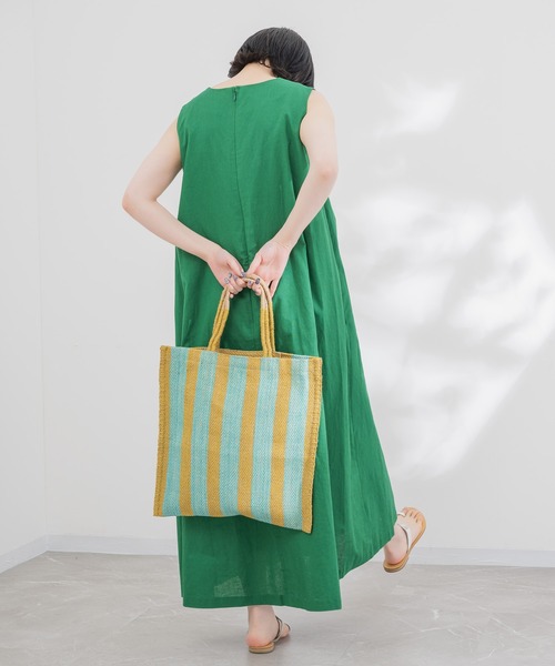 KATHARINE ROSS（キャサリンロス）の「【KATHARINE ROSS】TARANGO JUTE チェック/ストライプ（かごバッグ・レディース・ブラック/オレンジ/ライトブルー・MEDIUM）」の11枚目の写真