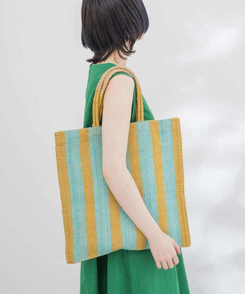 KATHARINE ROSS（キャサリンロス）の「【KATHARINE ROSS】TARANGO JUTE チェック/ストライプ（かごバッグ・レディース・ブラック/オレンジ/ライトブルー・MEDIUM）」の17枚目の写真